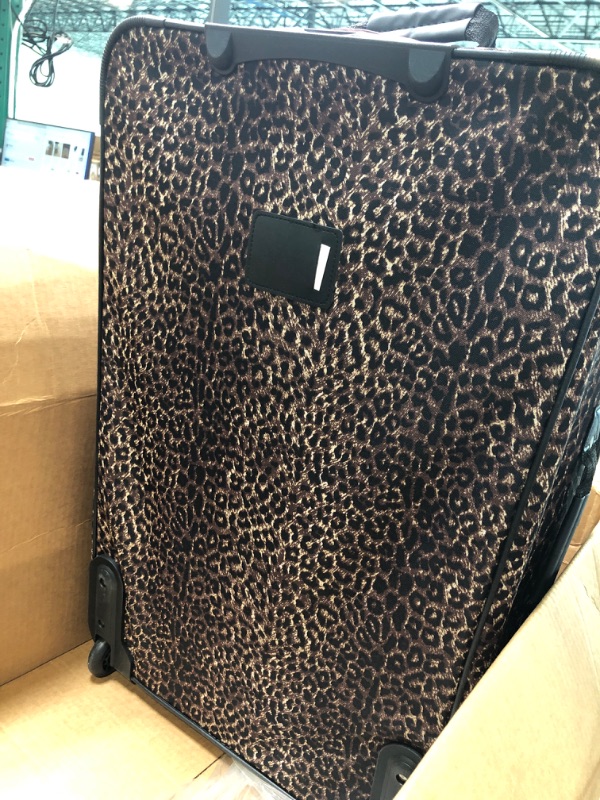 Photo 2 of CHEETAH PRINT ROCKLAND TRAVELING BAG WITH WHEELS 