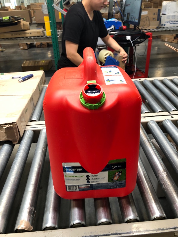 Photo 3 of Scepter FSCG552 Fuel Container with Spill Proof SmartControl Spout, Red Gas Can, 5 Gallon 5 Gallon Red Gas Can