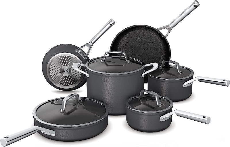 Photo 1 of 
Ninja C39500 Foodi NeverStick Premium Hard-Anodized 10-Piece Cookware Set, Guaranteed to Never Stick, Nonstick, Durable, Oven Safe to 500°F, Slate Gre