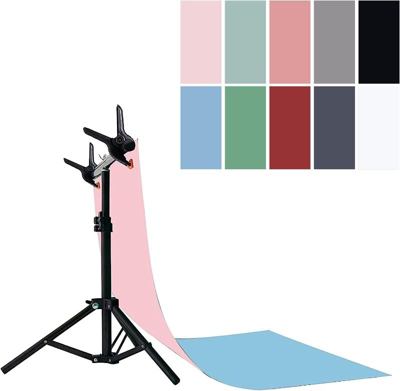 Photo 1 of BEIYANG Product Photography Backdrop Paper with T Stand, 22x35inch Double Side 5PCS 10 Patterns Waterproof Food Backdrops Paper, Tabletop Flat Lay backdrops Photography for Food Jewelry Cosmetics