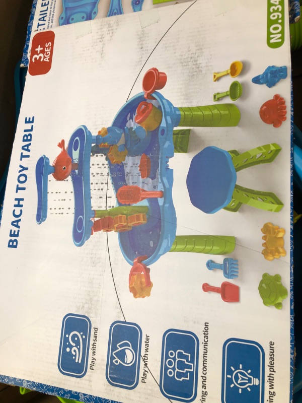 Photo 1 of Bennol Sand Water Table Toys for Toddlers Kids, 3-Tier Outdoor Sand and Water Play Table Toys for Toddlers Kids, Water Activity Tables Beach Toys for Outside Backyard for Toddlers Age 3-51016028934
