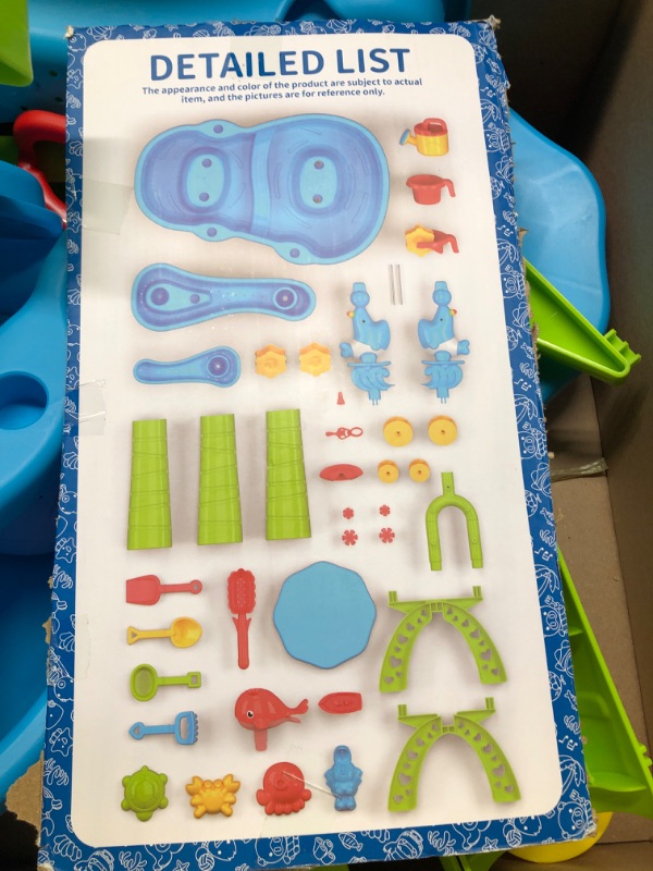 Photo 1 of Bennol Sand Water Table Toys for Toddlers Kids, 3-Tier Outdoor Sand and Water Play Table Toys for Toddlers Kids, Water Activity Tables Beach Toys for Outside Backyard for Toddlers Age 3-51016028934
