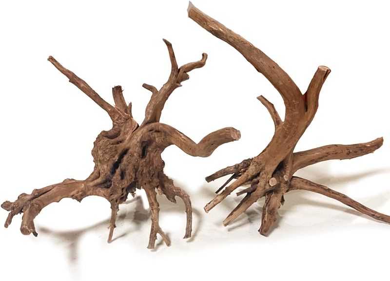 Photo 1 of  2 Pcs Natural Aquarium Driftwood Reptile Spider Wood Ornament Assorted Branches Natural Driftwood Log Fish Tank Decoration