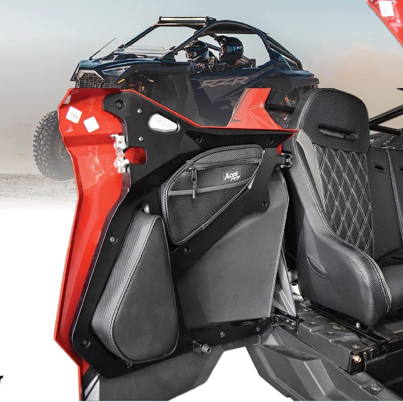 Photo 1 of Aces Racing Polaris RZR XP Pro Storage Bags 2020 2021 2022 XP4 (Black, (Rear) Door Bag) (5001-Roof)