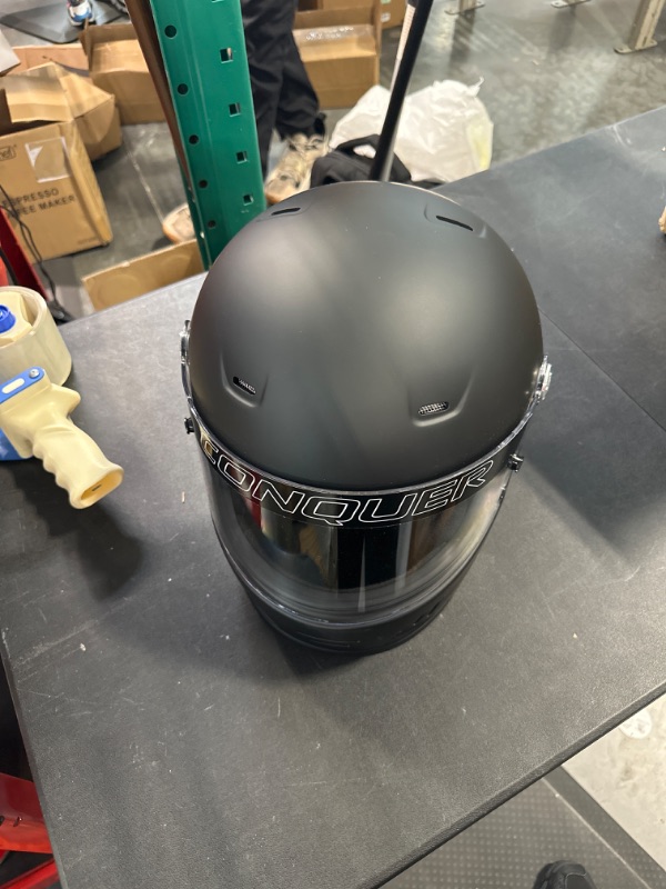 Photo 4 of Conquer Snell SA2020 Full Face Auto Racing Helmet X-Large Black