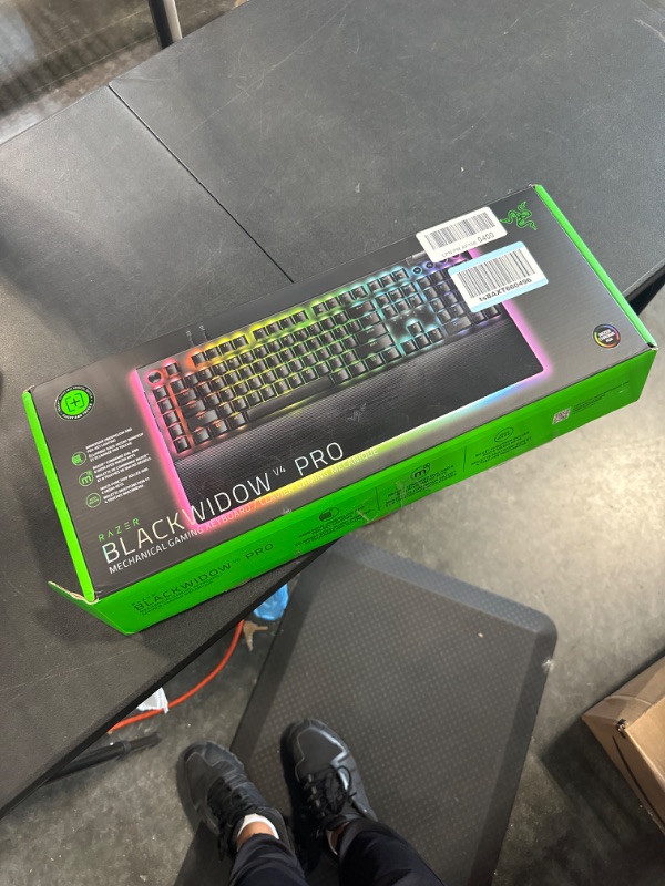 Photo 4 of Razer BlackWidow V4 Pro Wired Mechanical Gaming Keyboard: Green Mechanical Switches Tactile & Clicky - Doubleshot ABS Keycaps - Command Dial - Programmable Macros - Chroma RGB - Magnetic Wrist Rest Green Switches - Tactile & Clicky