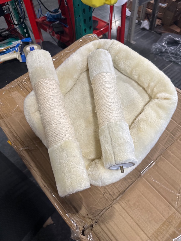 Photo 3 of Hey-brother Large Multi-Level Cat Tree Condo Furniture with Sisal-Covered Scratching Posts, 2 Bigger Plush Condos, Perch Hammock for Kittens, Cats and Pets Beige MPJ020M