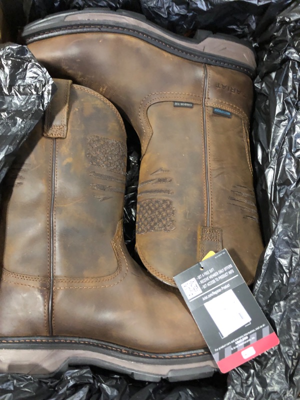 Photo 3 of ARIAT Workhog XT Patriot Waterproof Carbon Toe Work Boot 10 Distressed Brown