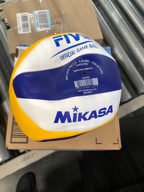 Photo 2 of Mikasa VLS300, Beach Champ – Official Game Ball of The FIVB,Blue/Yellow BALL + Ball, V200W