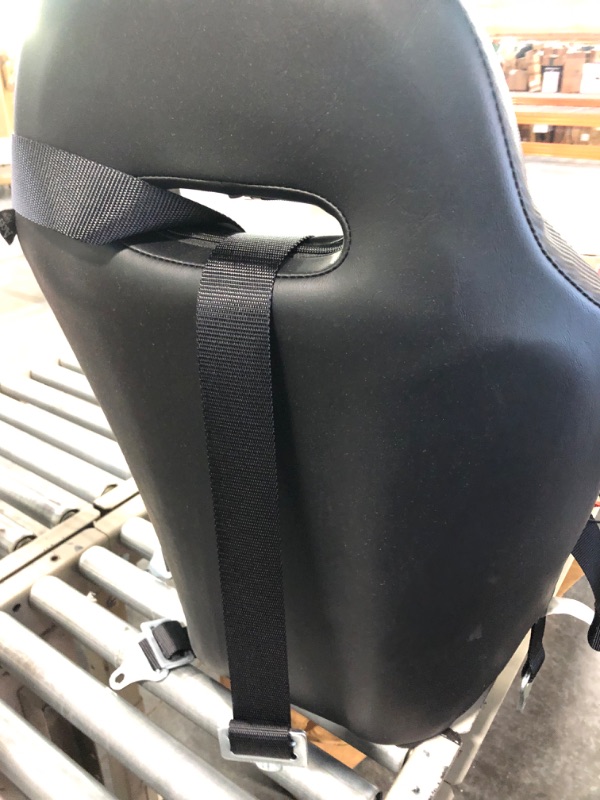 Photo 4 of ONLY ONE SEAT 2 Pieces Universal Racing Seats with Dual Lock Sliders, PVC Leather, Steel Frame, 1 Pair of Racing Bucket Seats with Pink Stitching, 21.6''x21.6''x35.1'', Black Black H