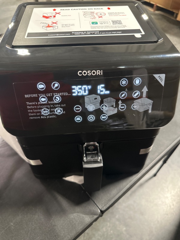 Photo 1 of COSORI Pro II Air Fryer Oven Combo, 5.8QT Max Xl Large Cooker with 12 One-Touch Savable Custom Functions, Cookbook and Online Recipes, Nonstick and Dishwasher-Safe Detachable Square Basket Pro ? BLACK