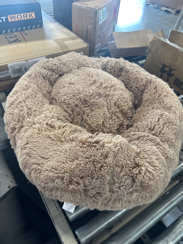 Photo 2 of Best Friends by Sheri The Original Calming Donut Cat and Dog Bed in Shag Fur Taupe, Medium 30x30