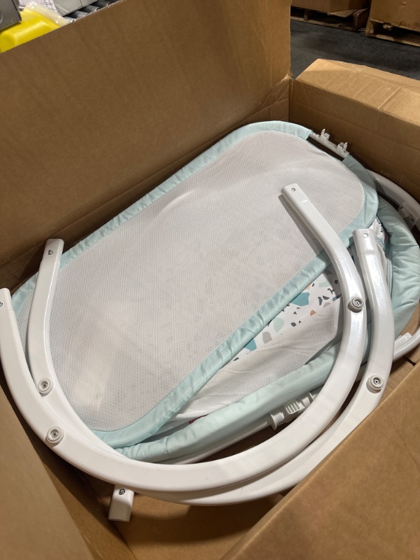 Photo 1 of Fisher-Price Baby Bedside Sleeper Soothing Motions Bassinet With Lights Music Vibrations & Overhead Mobile, Pacific Pebble