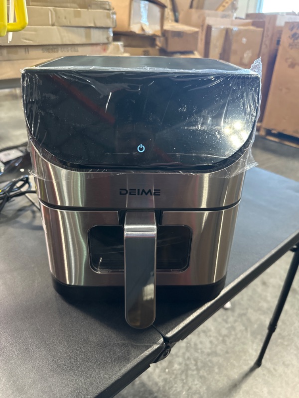 Photo 1 of Air Fryer 6.2 QT Oilless AirFryer 1500W Electric Healthy Oven Cooker Large Capacity with Visible Cooking Window, 10 Presets in One Touch , Digital Control, Customerizable Cooking, Non-Stick Basket, Included Recipe Silver-w