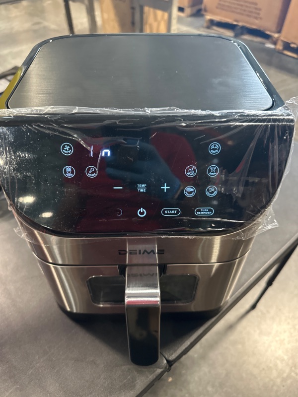 Photo 1 of Air Fryer 6.2 QT Oilless AirFryer 1500W Electric Healthy Oven Cooker Large Capacity with Visible Cooking Window, 10 Presets in One Touch , Digital Control, Customerizable Cooking, Non-Stick Basket, Included Recipe Silver-w