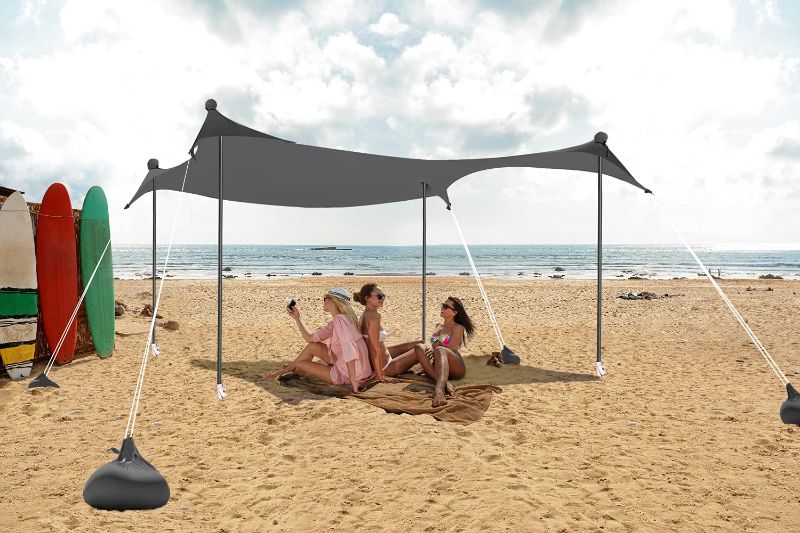 Photo 1 of ABCCANOPY Beach Portable Sun Shelter for Beach, Camping Trips (10x9 FT, Gray)