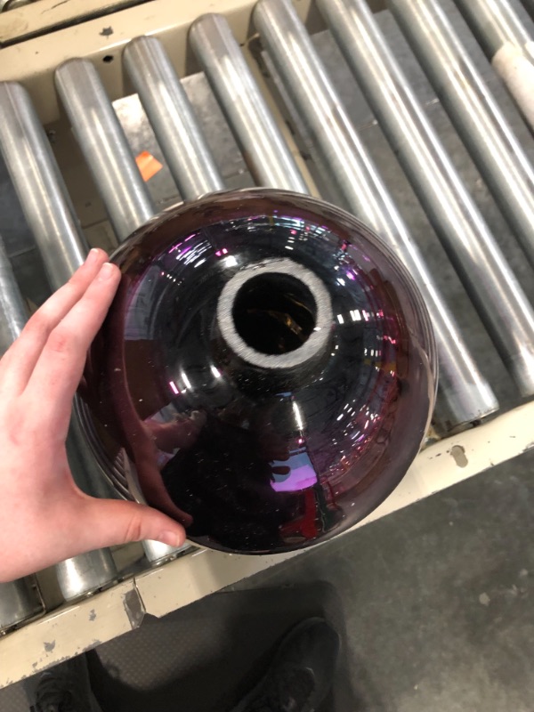 Photo 2 of Alpine Corporation 10" Indoor/Outdoor Glass Gazing Globe Festive Yard Décor, Purple 10"L x 10"W x 12"H Purple