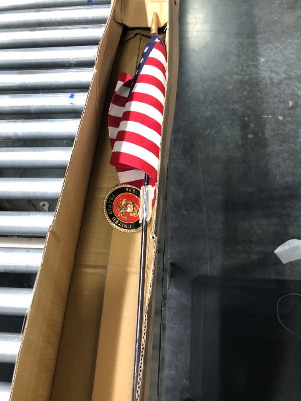 Photo 4 of Allied Marine Corps Veteran Grave Marker With 30 Inch Tall American Cemetery Flag, Officially Licensed Military Seal