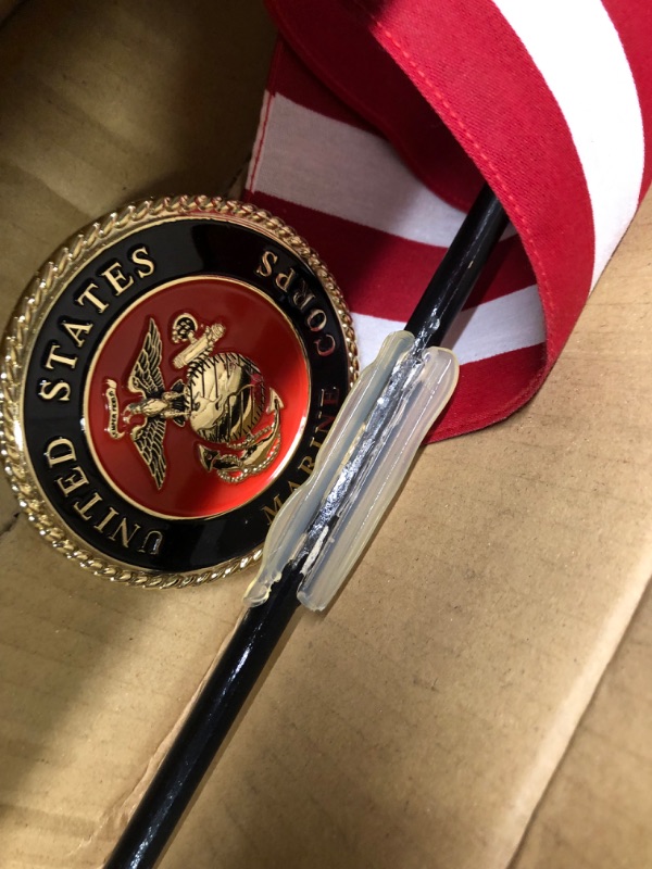 Photo 3 of Allied Marine Corps Veteran Grave Marker With 30 Inch Tall American Cemetery Flag, Officially Licensed Military Seal