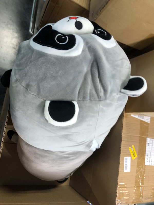 Photo 1 of FANGYU Soft Plush Hugging Pillow, Cylindrical Stuffed Animals Doll Toy Kids Gifts for Birthday, Valentine, Christmas (19.6x7.8 inch,Raccoon) 19.6x7.8 inch Raccoon