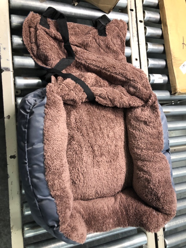 Photo 1 of Dog Car Seats for Small Dogs, Pet Booster Car Seat with Double-Sided Cushion, Dog Seat Belt, Clip-on, Two Storage Pockets Grey