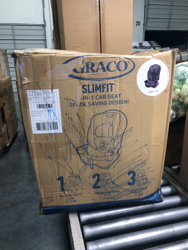 Photo 1 of Graco SlimFit 3 in 1 Car Seat, Slim & Comfy Design Saves Space in Your Back Seat, Annabelle, 1 Count (Pack of 1) SlimFit Annabelle