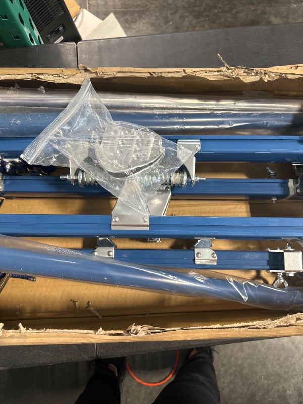 Photo 5 of 24 inch -40 inch Professional Grade Adjustable Drywall Stilts Taping Paint Stilt Aluminum Tool Stilt for Painting Painter Taping Blue 24"-40" blue