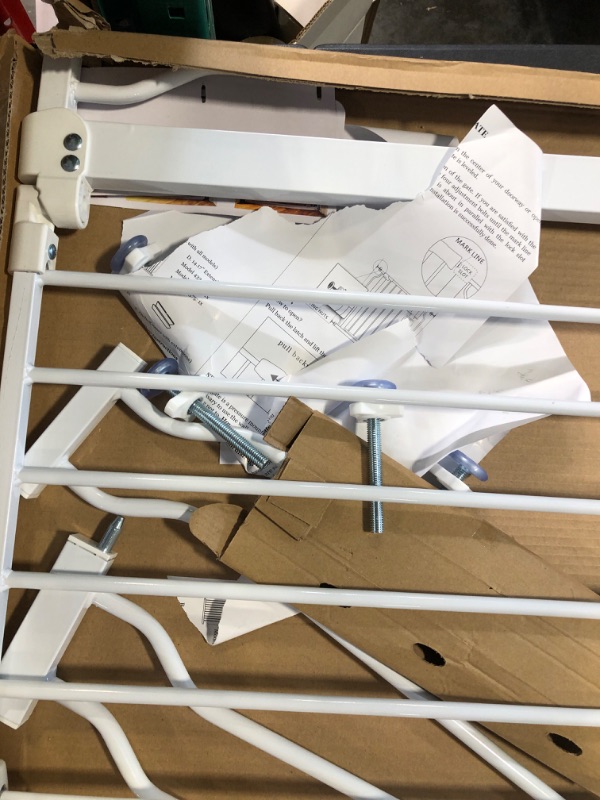 Photo 1 of BalanceFrom Easy Walk-Thru Safety Gate for Doorways and Stairways with Auto-Close/Hold-Open Features, Multiple Sizes 29.1 - 43.3 inch Cool White