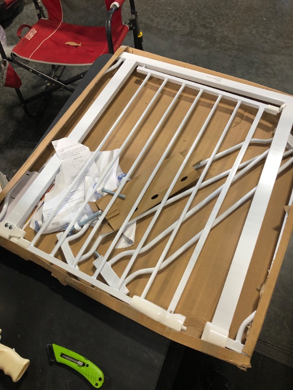 Photo 1 of BalanceFrom Easy Walk-Thru Safety Gate for Doorways and Stairways with Auto-Close/Hold-Open Features, Multiple Sizes 29.1 - 43.3 inch Cool White