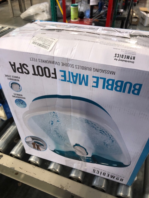 Photo 1 of HoMedics Bubble Mate Foot Spa, Toe Touch Controlled Foot Bath with Invigorating Bubbles and Splash Proof, Raised Massage nodes and Removable Pumice Stone
