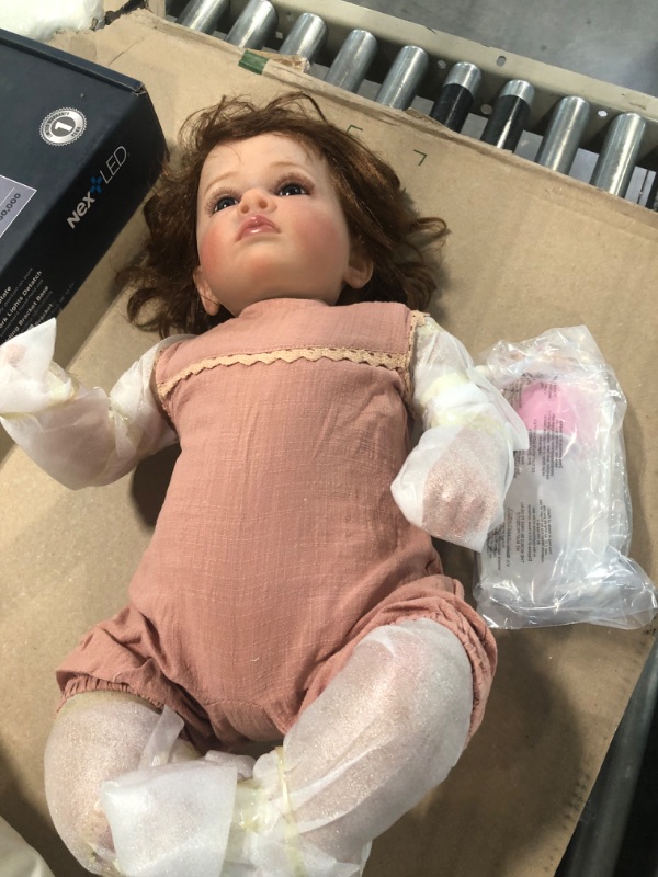 Photo 3 of CHAREX Lifelike Reborn Baby Dolls - 22 inch Sleeping Baby Girl Doll, Newborn Baby Doll Handmade Weighted Soft Body That Look Real for Children Kids Collector Age 3+ Lisa