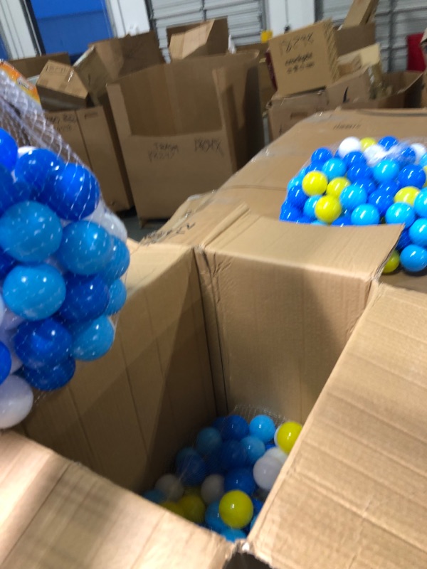 Photo 1 of Lovgrils 500 Pack Soft Plastic Balls for Ball Pit - Colorful Play Ocean Pool Balls, 2.2", with 3 Net Bags - Phthalate and BPA Free - Perfect for Toddler Bounce Houses and Play Tents.… … Dark Blue,White 500 pcs