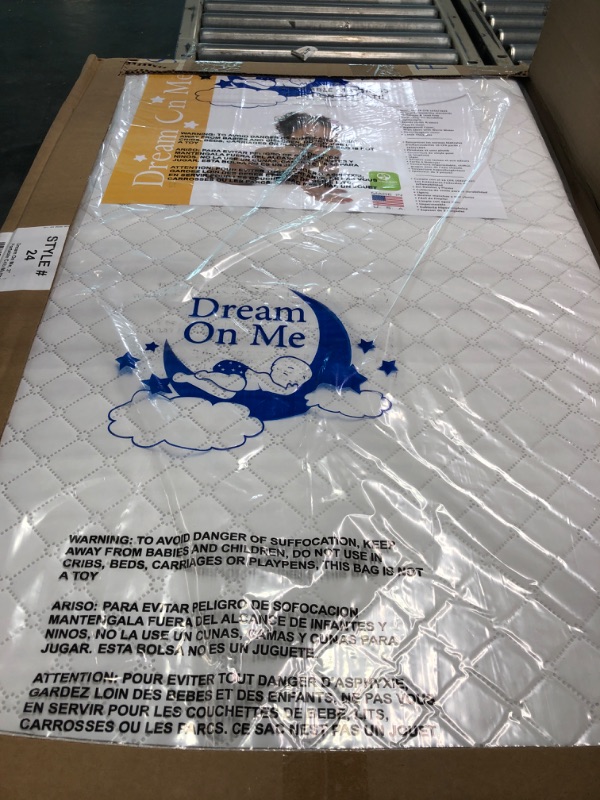 Photo 1 of Dream On Me Holly 3” Fiber Portable, Greenguard Gold Certified, Waterproof Vinyl Cover, Lightweight Mini Crib Mattress, White
