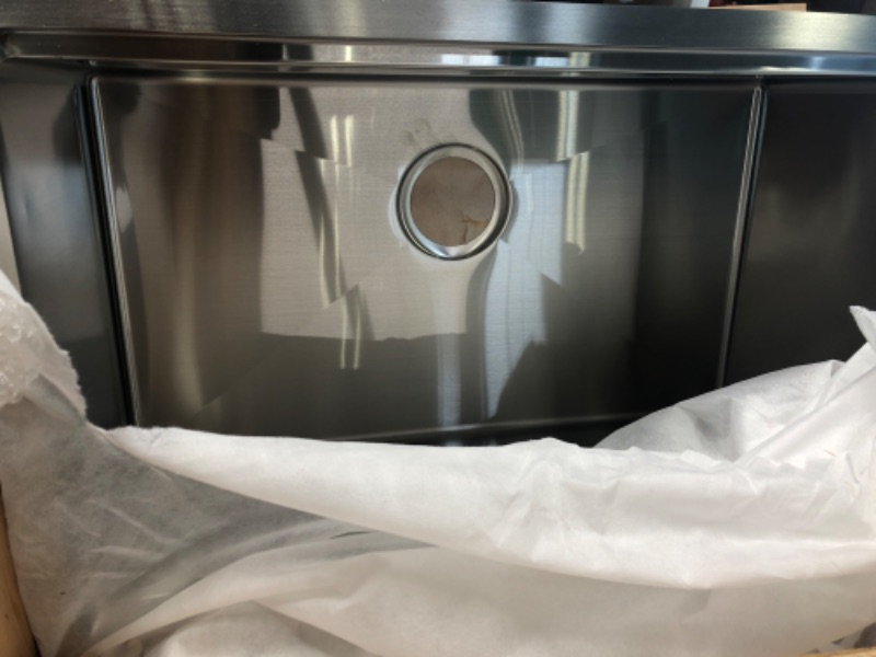 Photo 1 of 32 Black Undermount Kitchen Sink - iAnomla 32x19 Inch Matte Black Stainless Steel Kitchen Sink Undermount Workstation Utility Sink 16 Gauge 10 Inch Deep Gunmmetal Single Bowl Kithchen Sink 32”L x 19”W x 10”D
