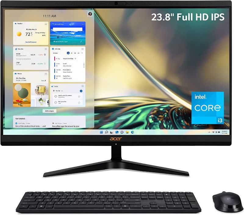 Photo 1 of Acer Aspire C24-1700-UA91 AIO Desktop | 23.8" Full HD IPS Display | 12th Gen Intel Core i3-1215U | Intel UHD Graphics | 8GB DDR4 | 512GB NVMe M.2 SSD | Intel Wireless Wi-Fi 6 | Windows 11 Home
