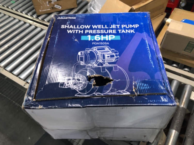 Photo 1 of Aquastrong 1.6HP Shallow Well Pump with Pressure Tank, 1320GPH, 115V, Stainless Steel Irrigation Pump, Automatic Water Booster Jet Pump for Home, Garden, Lawn