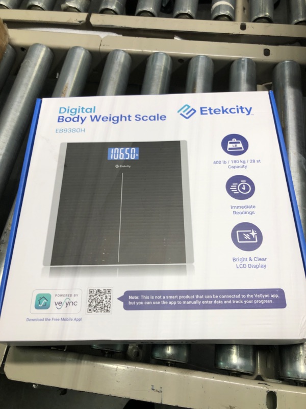 Photo 1 of Etekcity Digital Body Weight Bathroom Scale with Step-On Technology, Reliable Results with High Precision Measurements, Large Backlit LCD Display, 400 Pounds Non-Smart Black