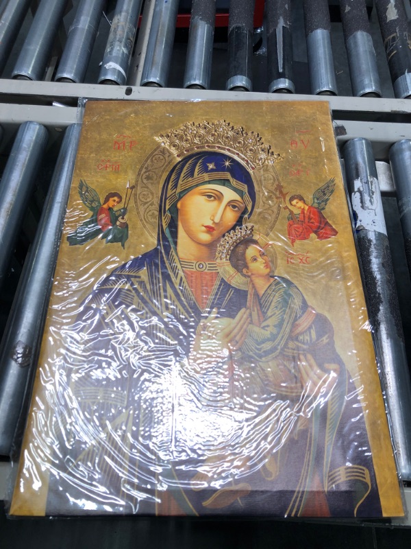 Photo 3 of ARNLRDYA Our Lady of Perpetual Help Wall Decor Russian Orthodox Icon Picture Canvas Art HD Print Wall Art Painting for Bedroom Living Room Decoration Poster with Frame Ready to Hang(14''Wx20''H) 14''Wx20''H Artwork-06