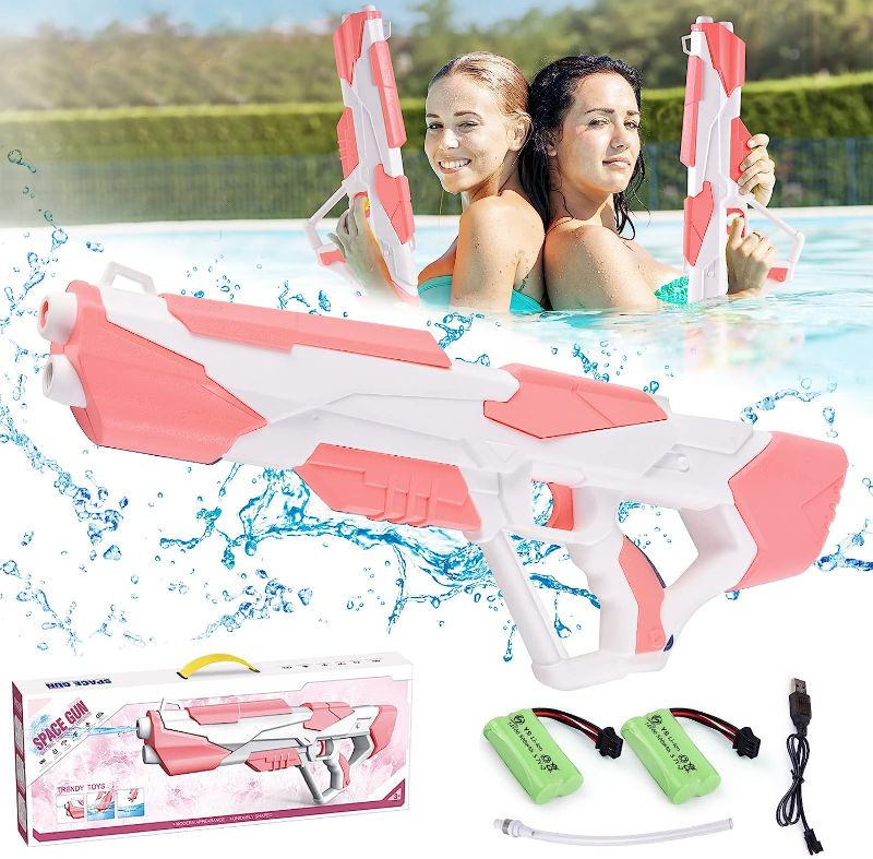 Photo 1 of Electric Water Gun Water Blaster - Automatic Squirt Guns 810CC High Capacity up to 32 FT Range Powerful Water Toy Guns for Summer Swimming Pool Beach Children's Day Gift (Space Pink)
