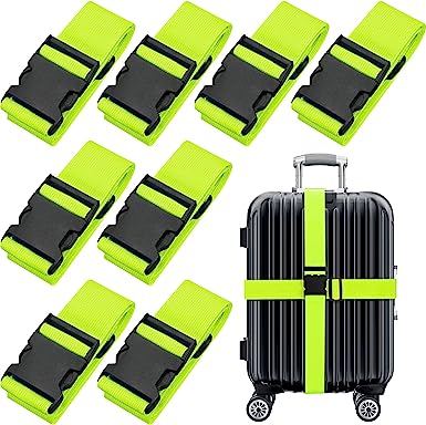 Photo 1 of 8 Packs 71 x 2 Inches Luggage Straps Adjustable Luggage Belt Travel Suitcase Belt Luggage Suitcase Straps with Quick Release Buckle Luggage Accessories for Travel
