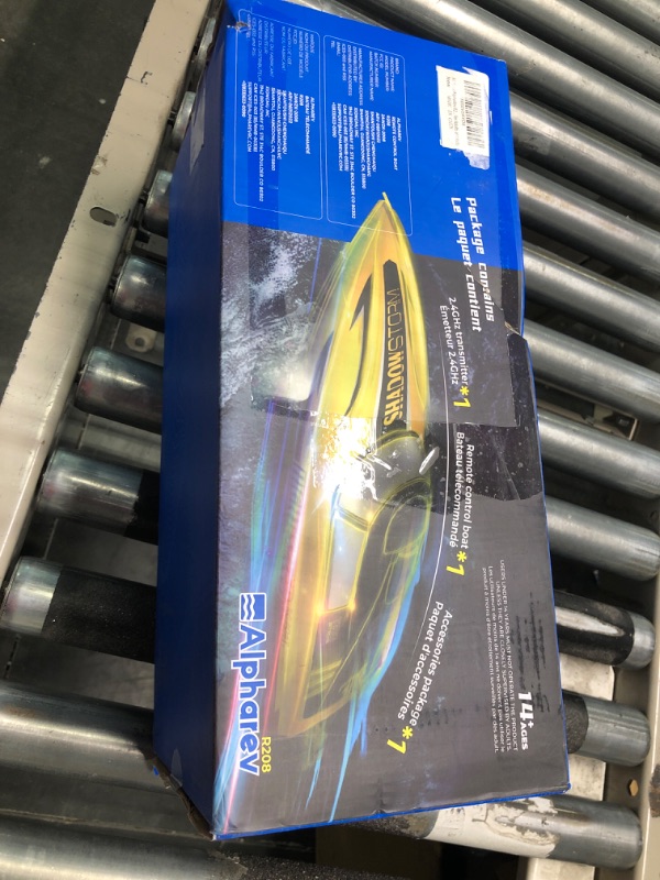 Photo 2 of ALPHAREV R208 RC Boat Remote Control Boat for Adults and Kids, 25+Mph RC Boat with LED Lights, Radio Control Boat with Rechargeable Battery