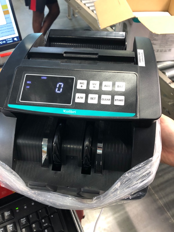 Photo 3 of Kolibri Money Counter Machine - 1,500 bills per min, advanced counterfeit detection, set up in minutes, Add and Batch Modes, Cash Counter with LCD Display