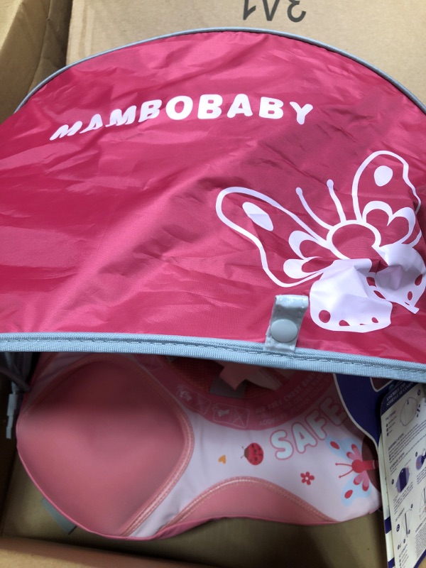 Photo 1 of Baby Pool Float with Canopy UPF 50+, Non Inflatable Mambobaby Float, Baby Floaties for Infants Swimming Training, No Flip Over Baby Swimming Float Pink-Nocanopy
