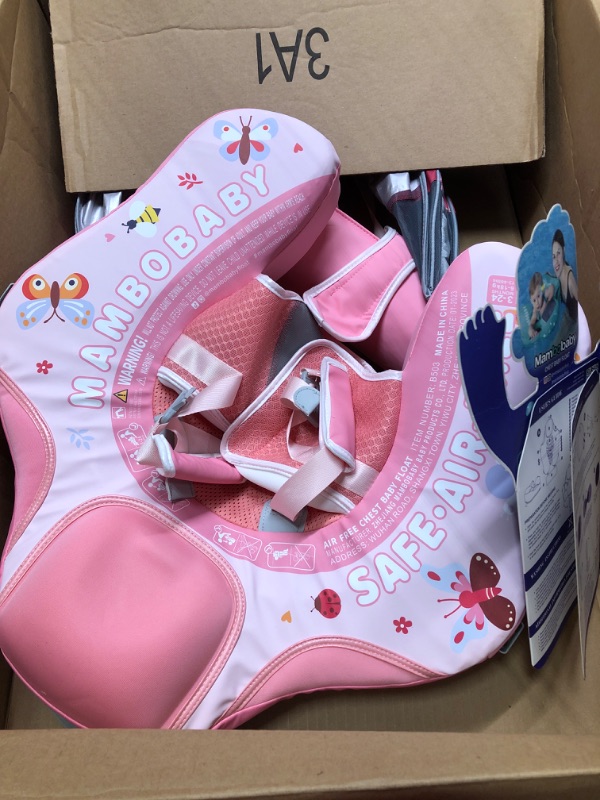 Photo 1 of Baby Pool Float with Canopy UPF 50+, Non Inflatable Mambobaby Float, Baby Floaties for Infants Swimming Training, No Flip Over Baby Swimming Float Pink-Nocanopy