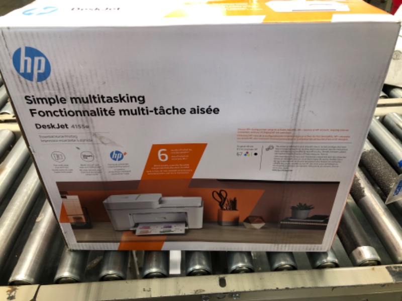 Photo 2 of HP DeskJet 4155e Wireless Color All-in-One Printer & 67XL Tri-Color High-Yield Ink Cartridge | 3YM58AN & 67XL Black High-Yield Ink Cartridge | 3YM57AN Printer + Tri-color Ink + Black Ink