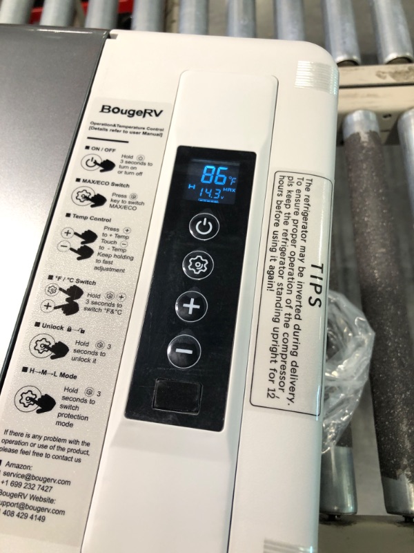 Photo 2 of BougeRV 12 Volt Refrigerator 12V Car Fridge 23 Quart Portable Freezer Compressor Cooler 12/24V DC 110~240 Volt AC for Truck Van RV Camper SUV Boat Travel Camping Road Trips Tailgating -7?~50?