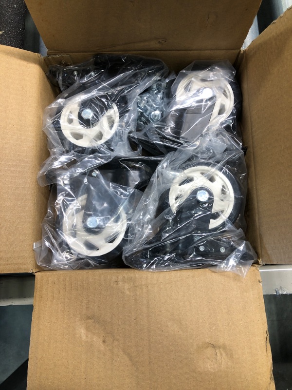 Photo 1 of 4 inch Swivel Caster Wheels with Safety Total Lock, 360 Degree Heavy Duty Plate Casters Total Capacity 1200lbs (Pack of 4) 4 with brakes