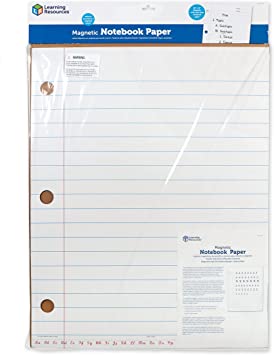 Photo 1 of 2 pack Learning Resources Giant Sized Magnetic Notebook Paper, Durable Write & Wipe, Classroom Whiteboard Accessories, Teaching Aids, 22"L x 28"H