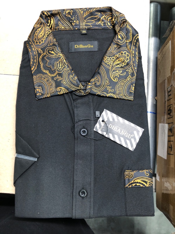 Photo 2 of DiBanGu Black Dress Shirts for Men 3XL