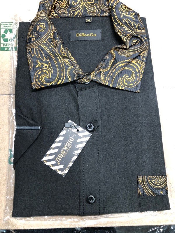 Photo 2 of DiBanGu Black Dress Shirts for Men 3XL 